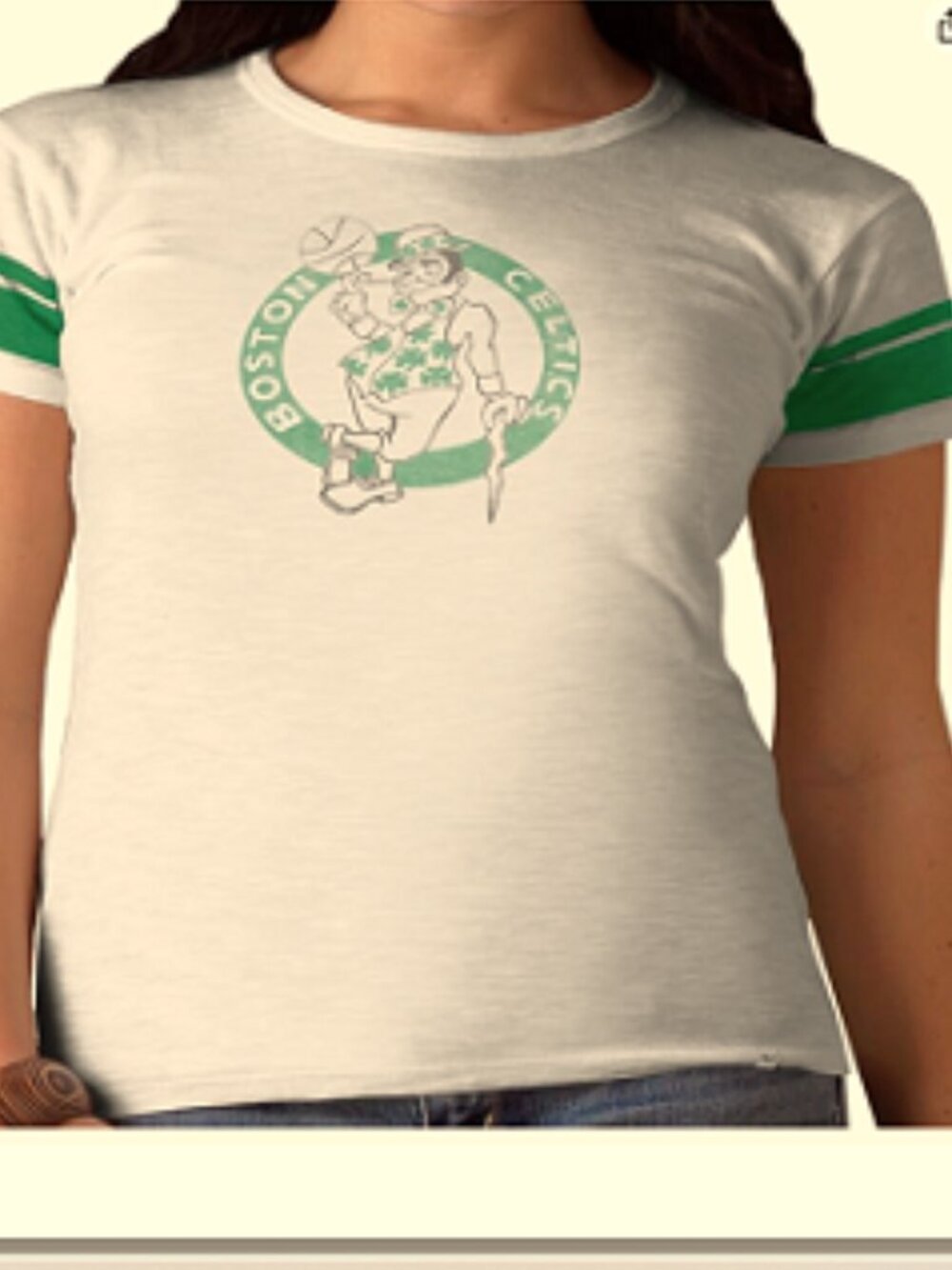 NEW 47" Brand Women's NBA Boston Celtics Game Time White Wash Top, Large